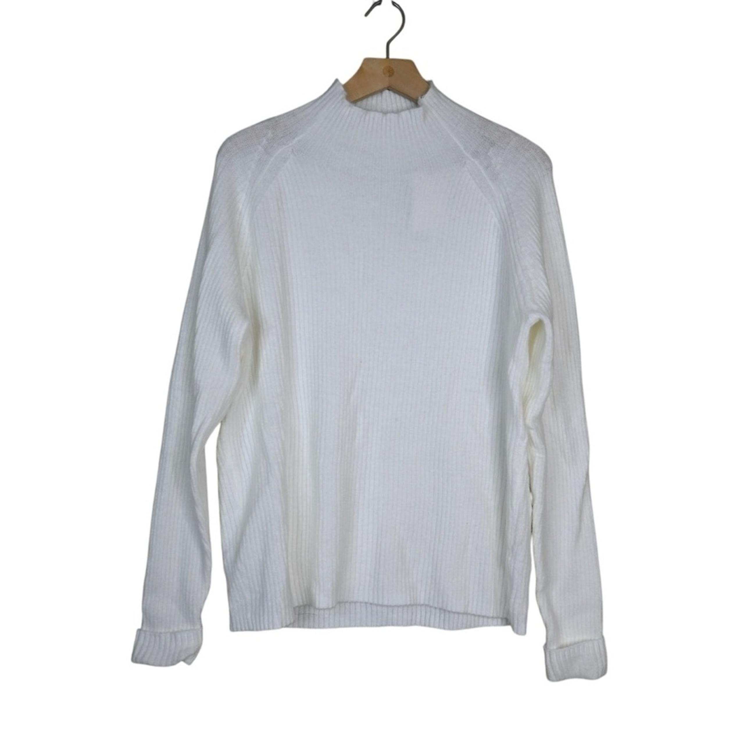 Amazon Womens L Winter White Mock Neck Sweater NEW