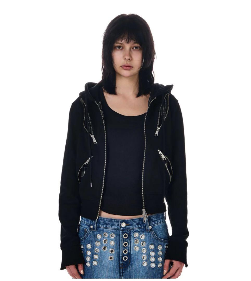 Dual Zipper Hoodie - Washed Black | mnml | shop now