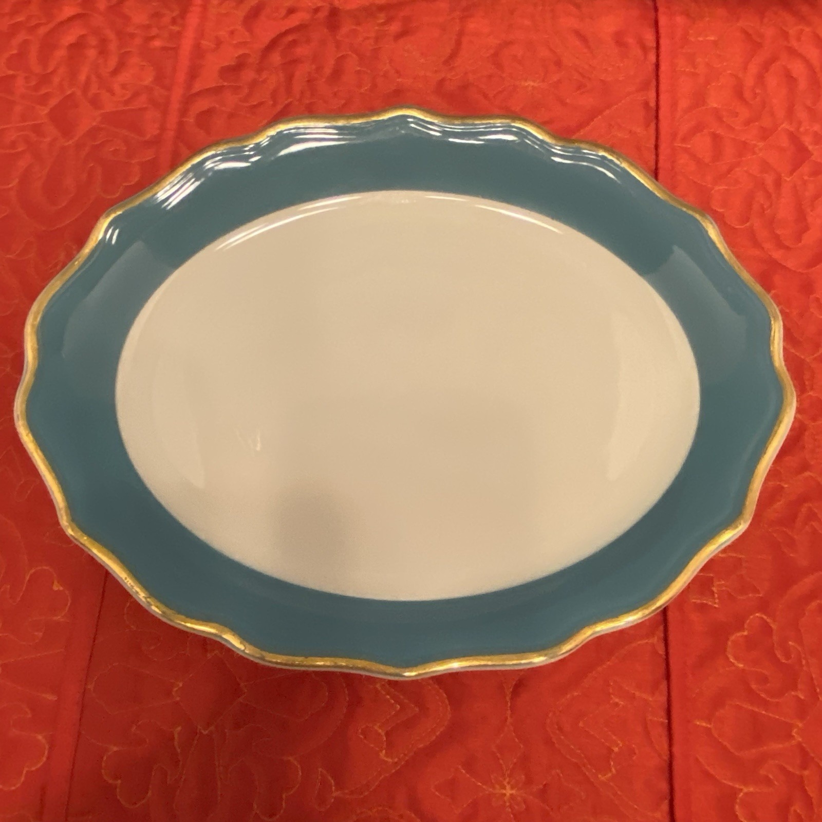 RARE Syracuse China Restaurant Ware Platter Turquoise Fade 3-1 Oval