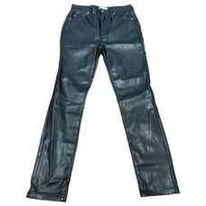 PISTOLA Leather Aline High Rise Black Pants Women Size 26 Skinny NWOT