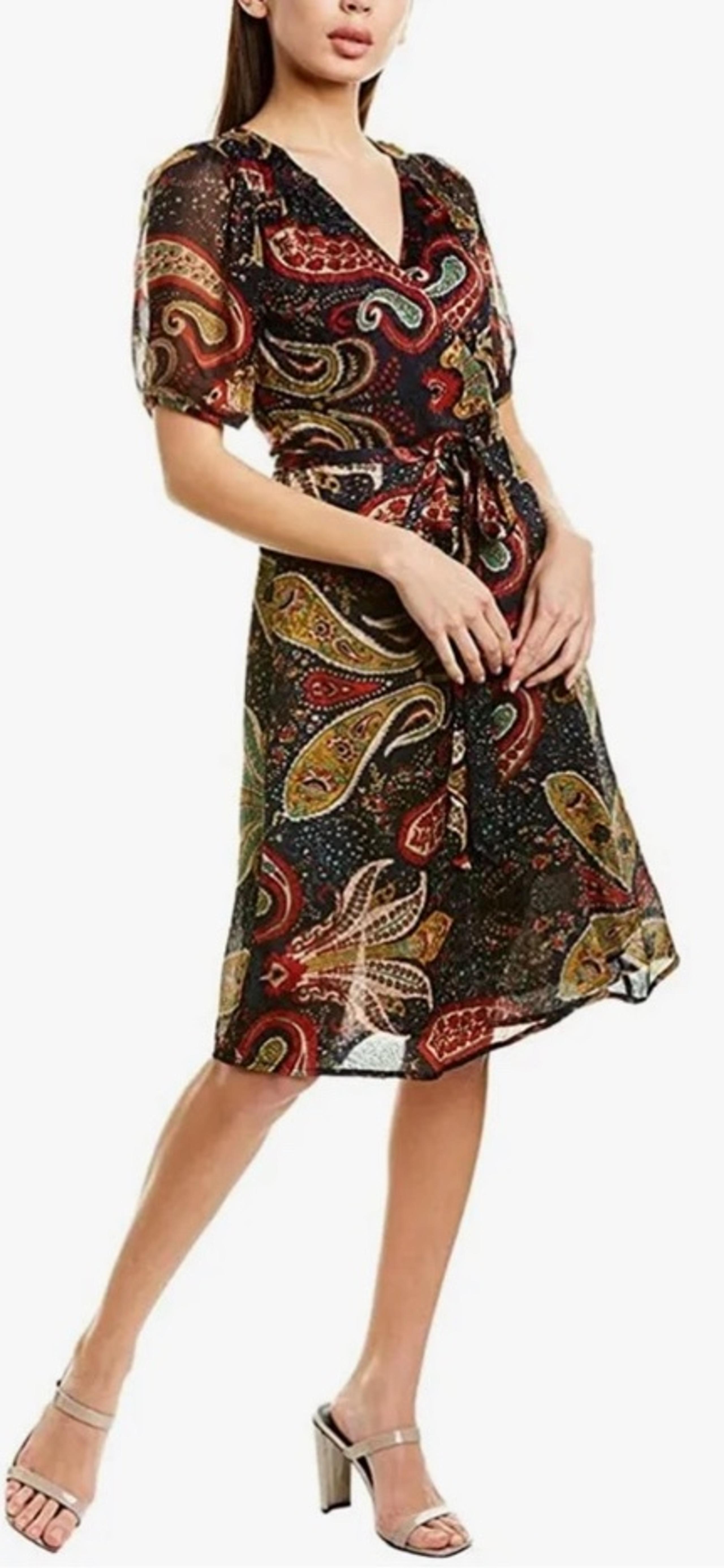 Velvet by Graham & Spencer Taylor Paisley Damask Dress Wrap Tie Size M
