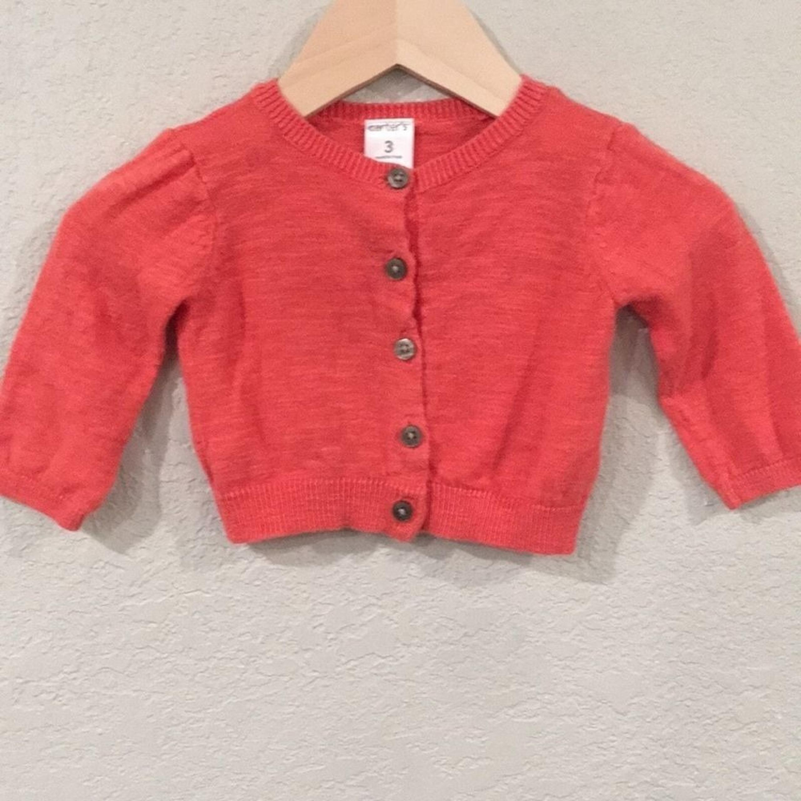 Carter's Baby Sz 3M Knit Button Up Cardigan Sweater 100% Cotton