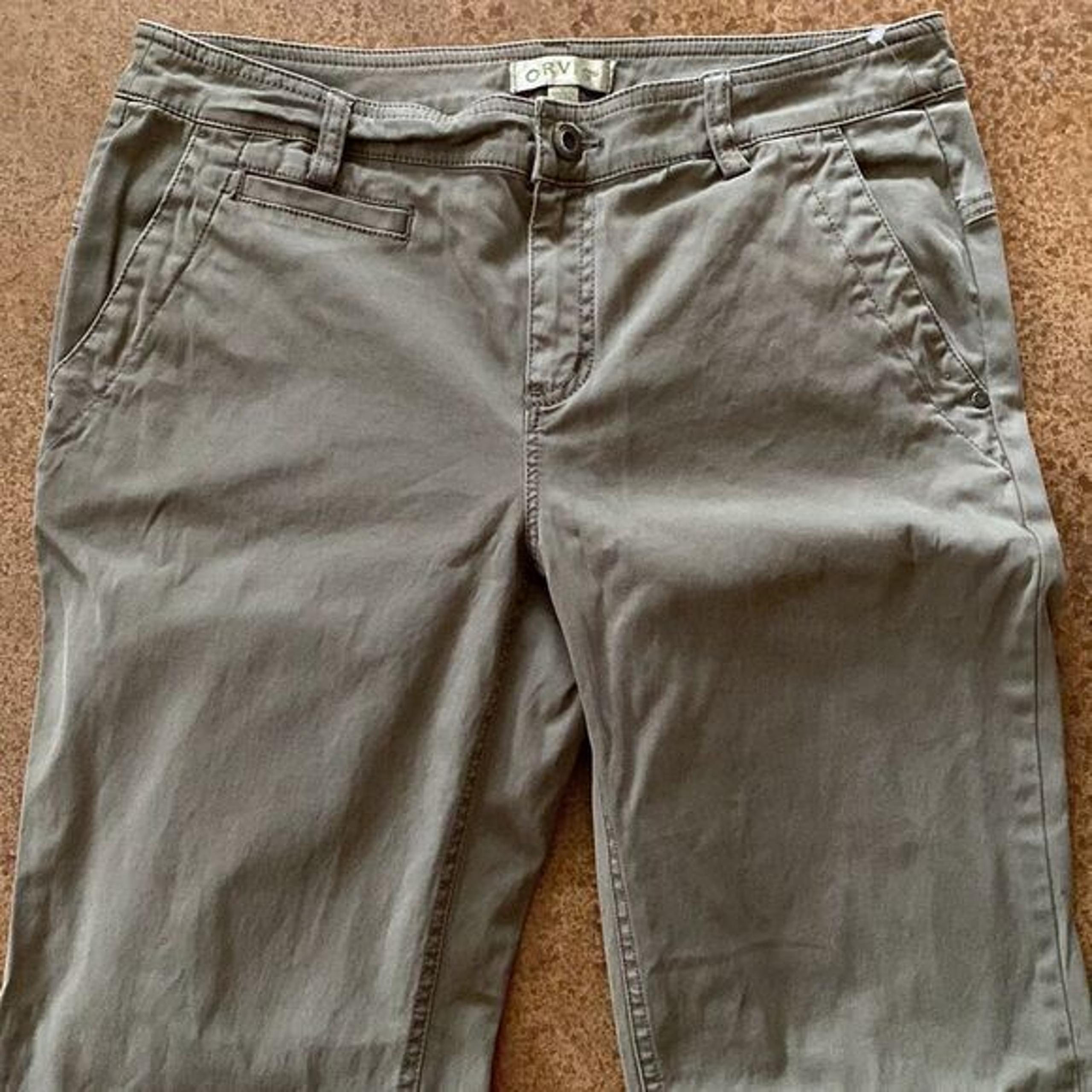 Orvis olive green stretch chino cotton twill slacks