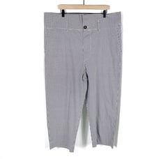 Plan C Check Pants Black White Blue Capri Hi Rise Crop z 42 IT / 6 US Women's