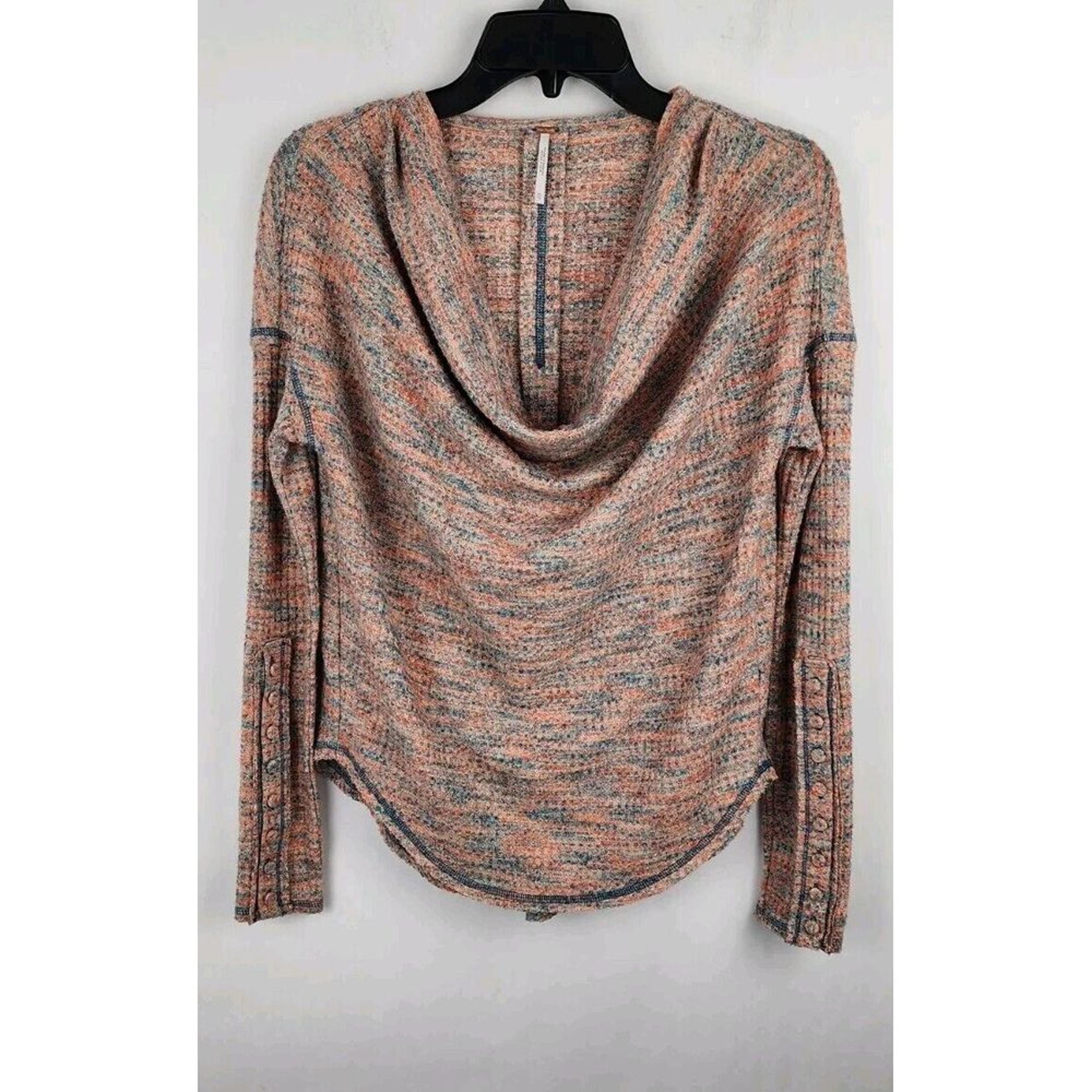 Free People Womens Misty Top Waffle Knit XS Slouchy Mock Neck Capsule Basic