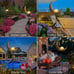 Moon Solar Garden Lights Outdoor Stakes, Waterproof Crackle Glass Metal