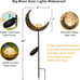 Moon Solar Garden Lights Outdoor Stakes, Waterproof Crackle Glass Metal