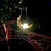 Moon Solar Garden Lights Outdoor Stakes, Waterproof Crackle Glass Metal