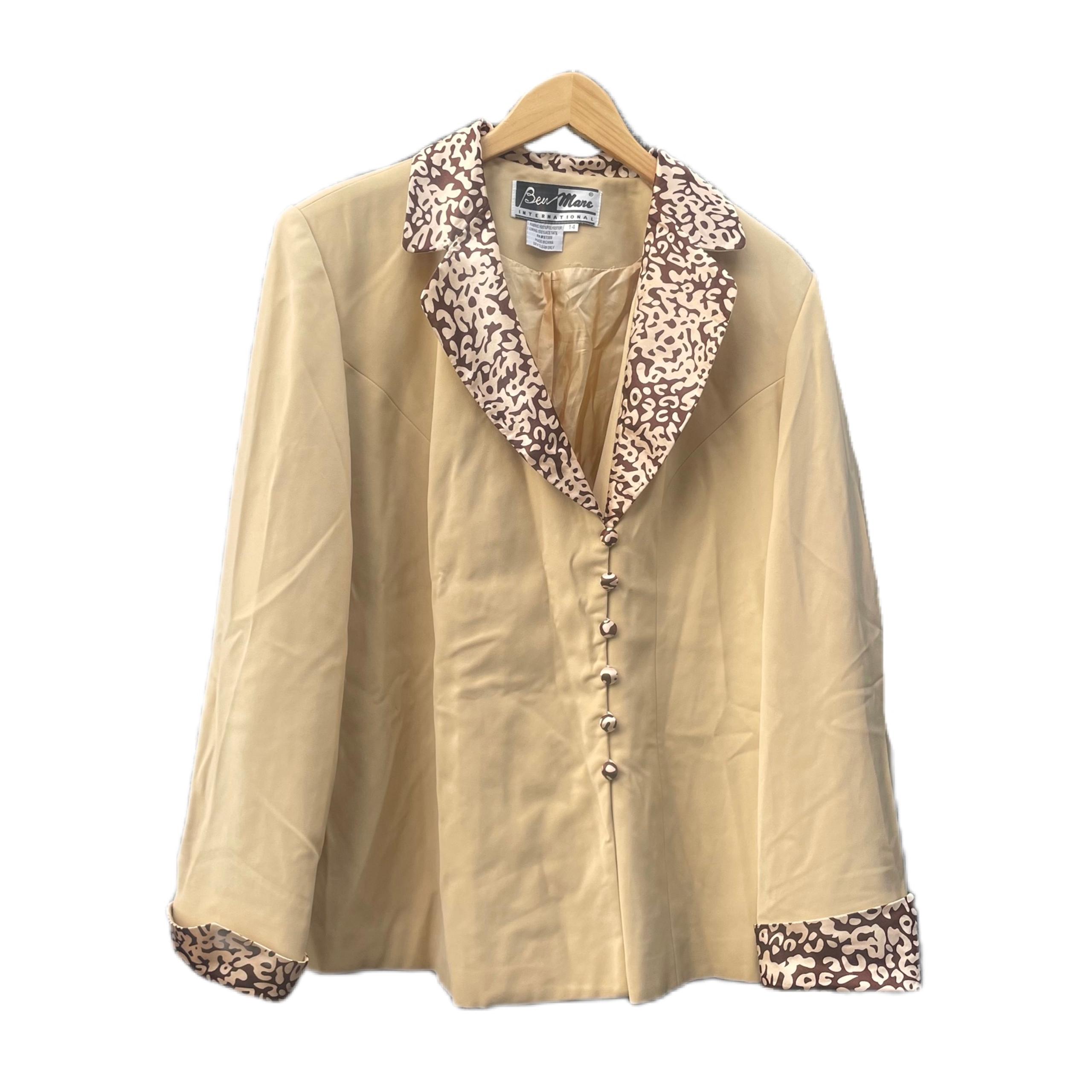Vintage Ben Marc International Leopard Cheetah Beige Nude Blazer Coat Jacket