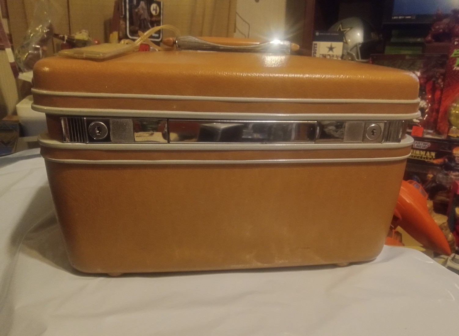 Vintage Samsonite Hard Case Train Travel makeup mirror luggage