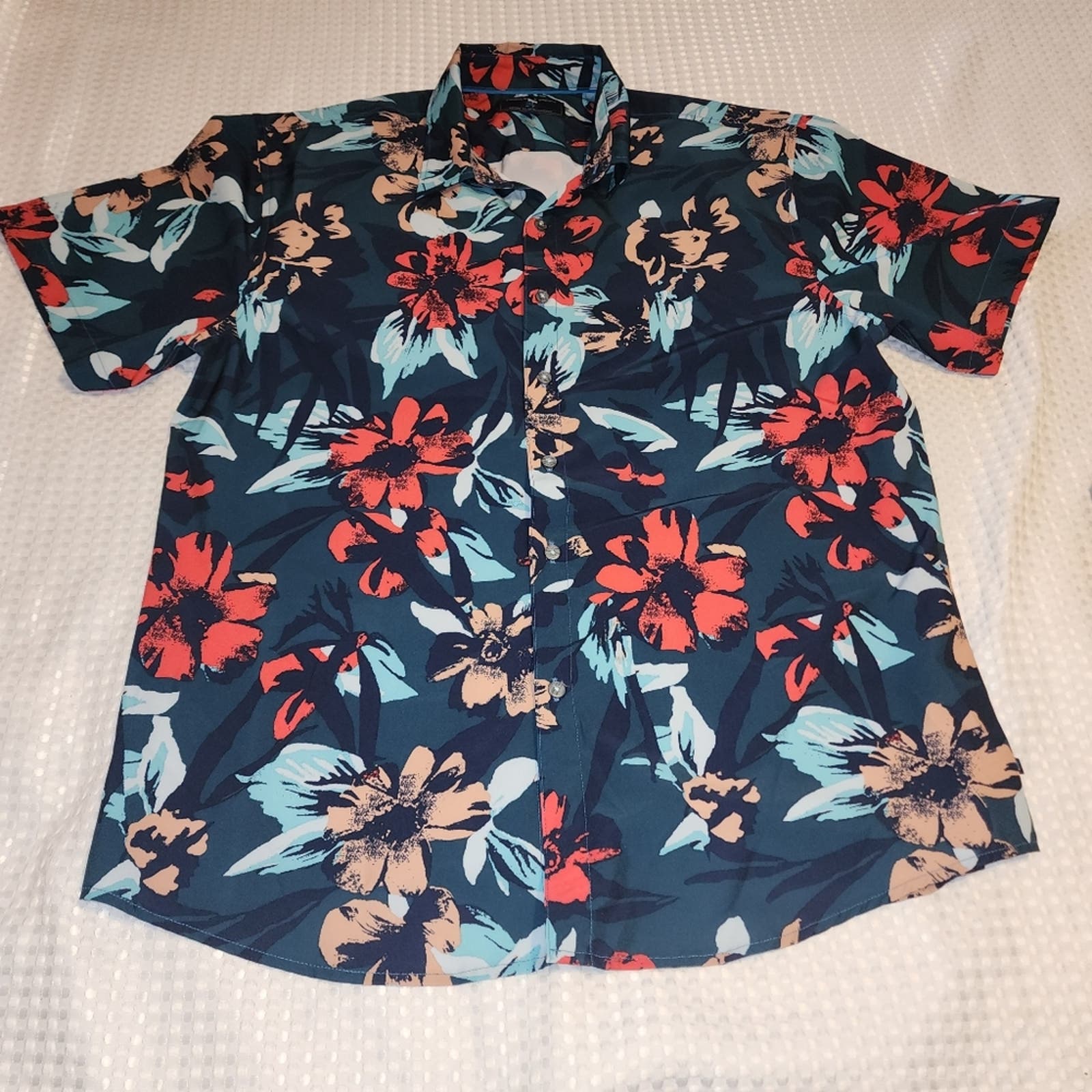 NICKLE & IRON EUC MENS SIZE XL TROPICAL FLOWER SS BUTTON UP CASUAL SHIRT