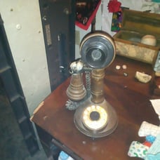 Old rotary phone the candlestick telephone