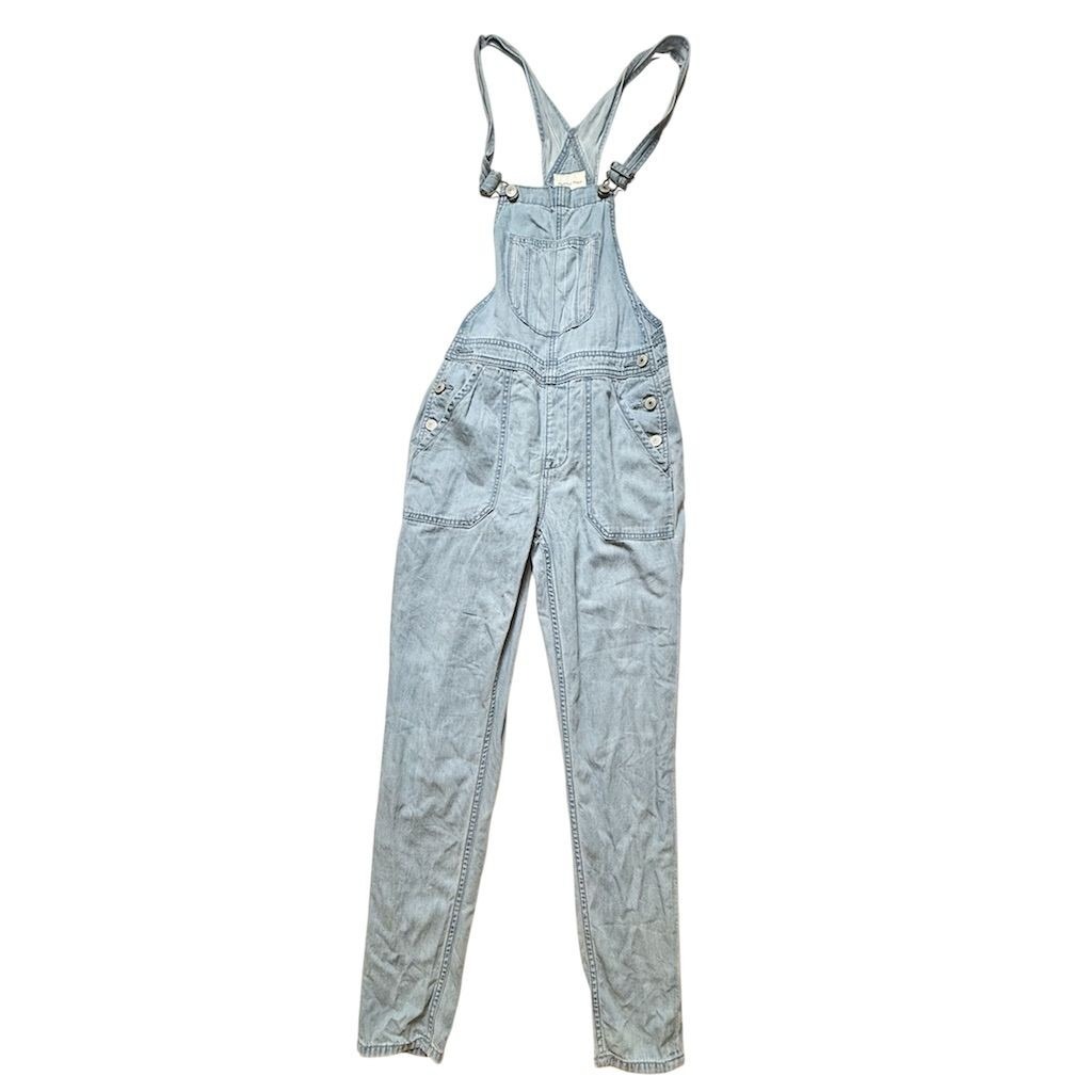 American Eagle Women's Blue Denim Overalls XXS Outfitters outdoor farm milkmaid