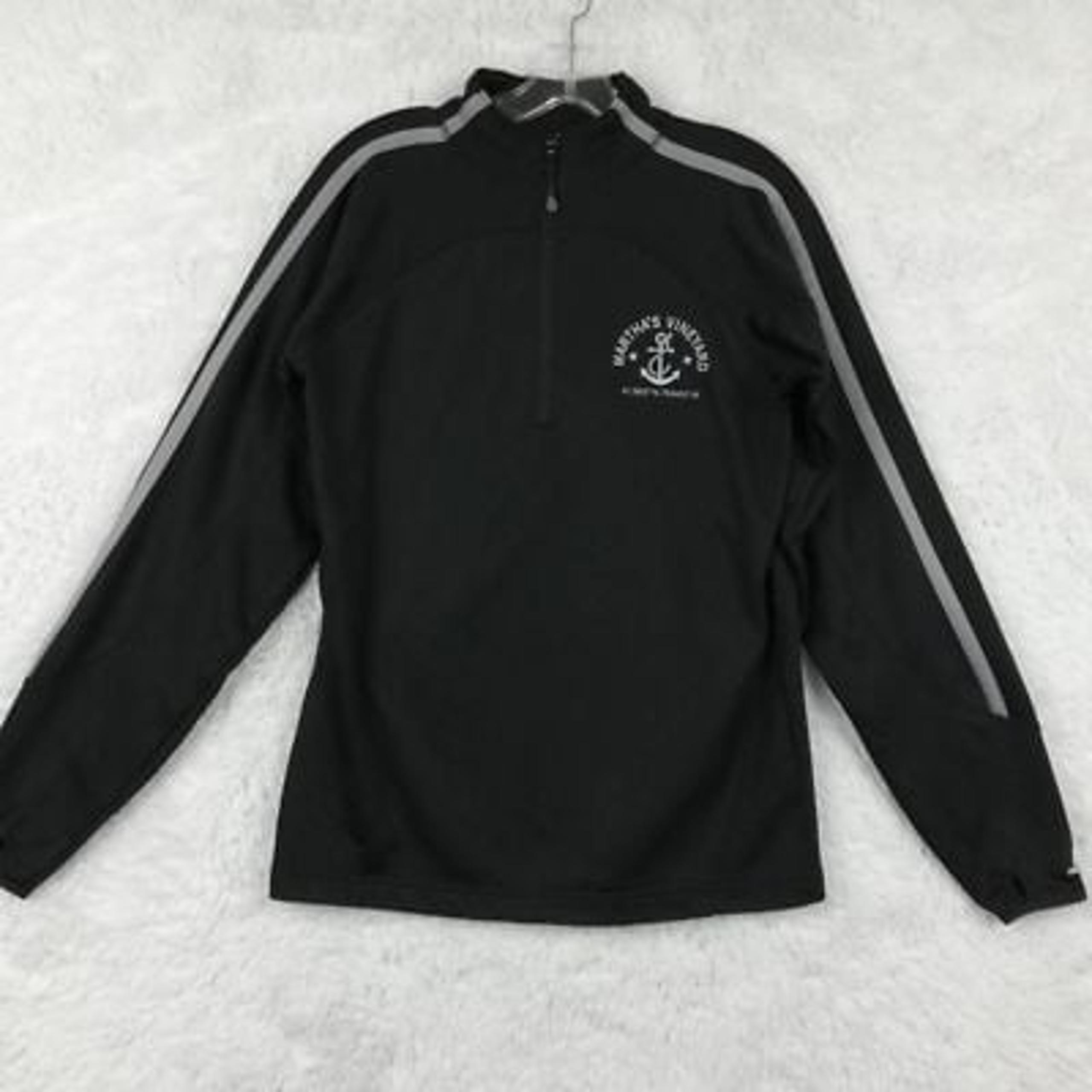 Marthas Vineyard Womens Sweatshirt Pullover Russell Athletic Black 1/2 Zip Small