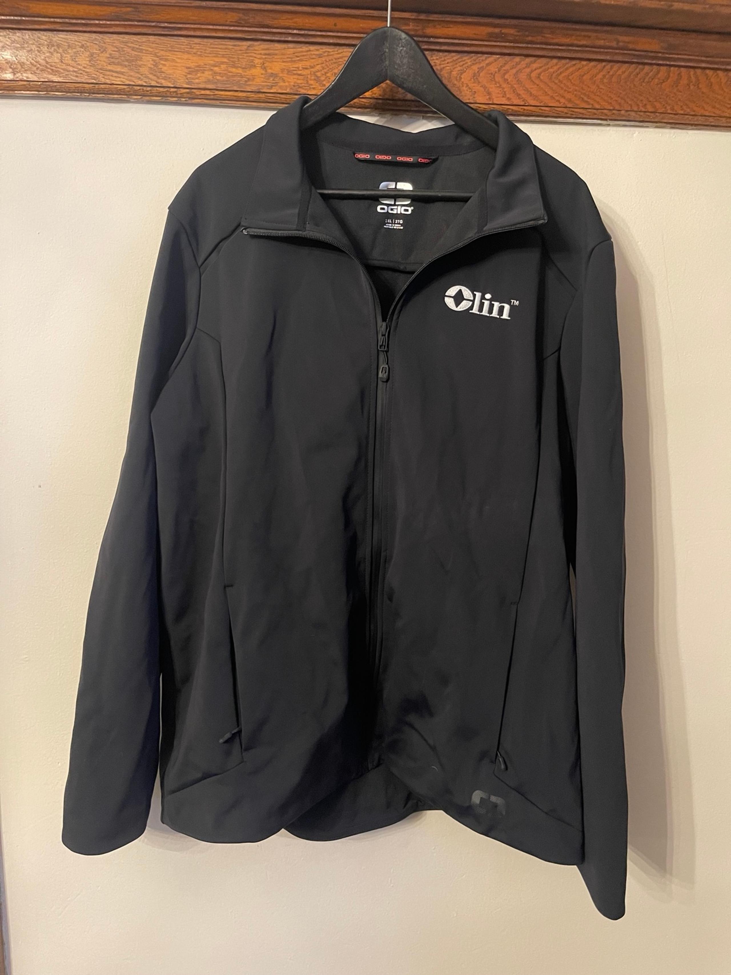 Ogio Soft Shell Men’s Size 2XL Full Zip Long Sleeve Jacket Olin Chemicals Black