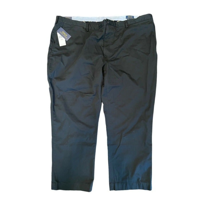 Men’s Polo Ralph Lauren Black Chino Classic Fit Flat Pants SIZE 50Bx30 NWT 110