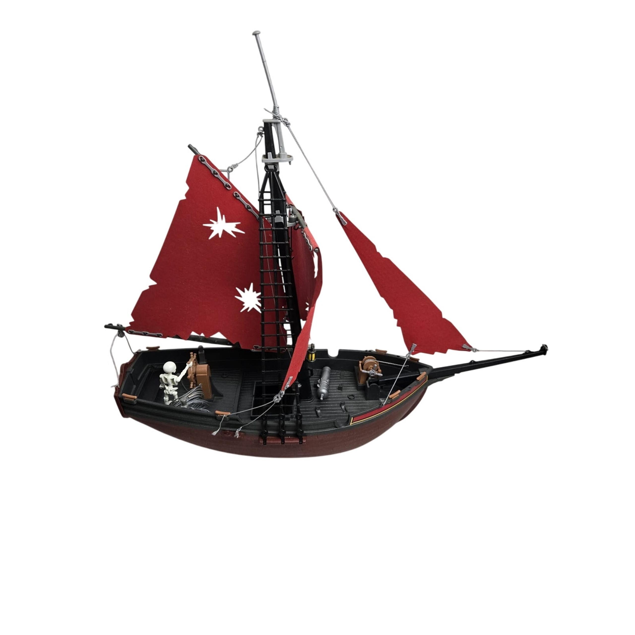 Playmobil Redcoat Pirate Ship with Red Battle Sails Cannons & Accessories – Vint