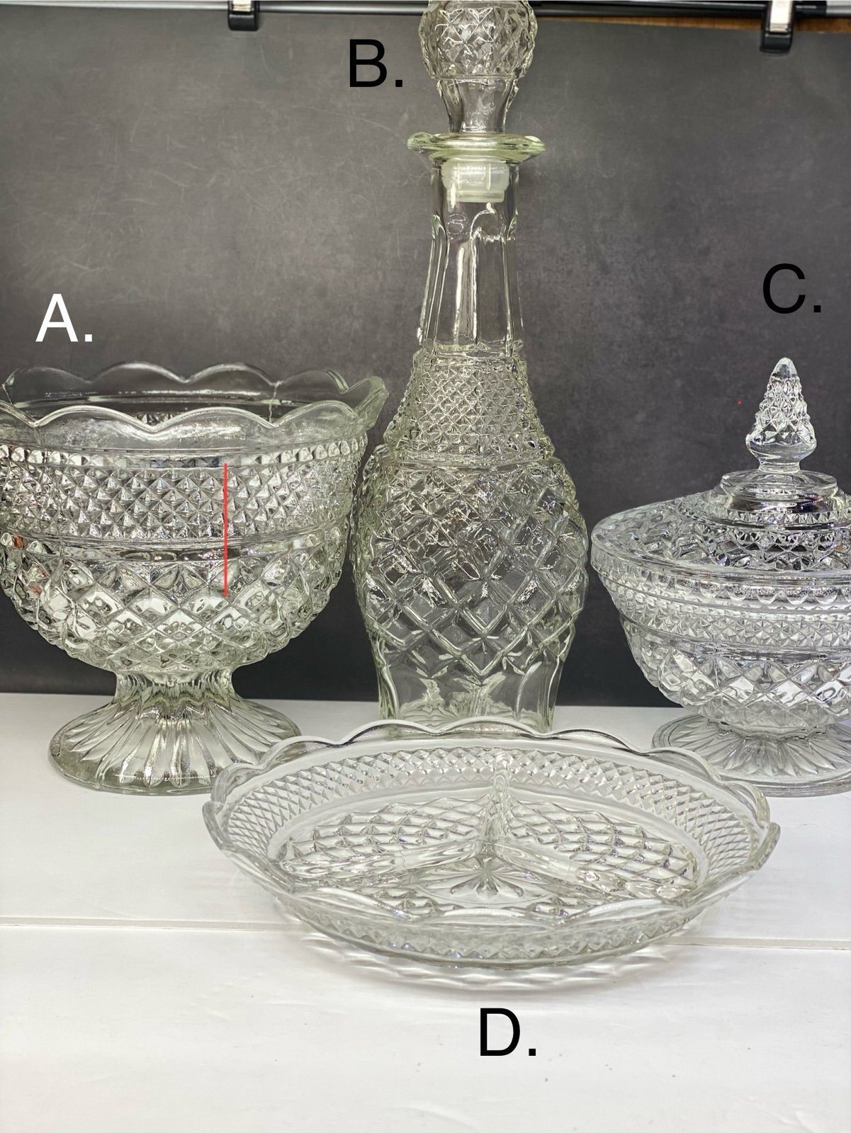 Beautiful (Priced Individually) Vintage Anchor Hocking Wexford Glassware. See De