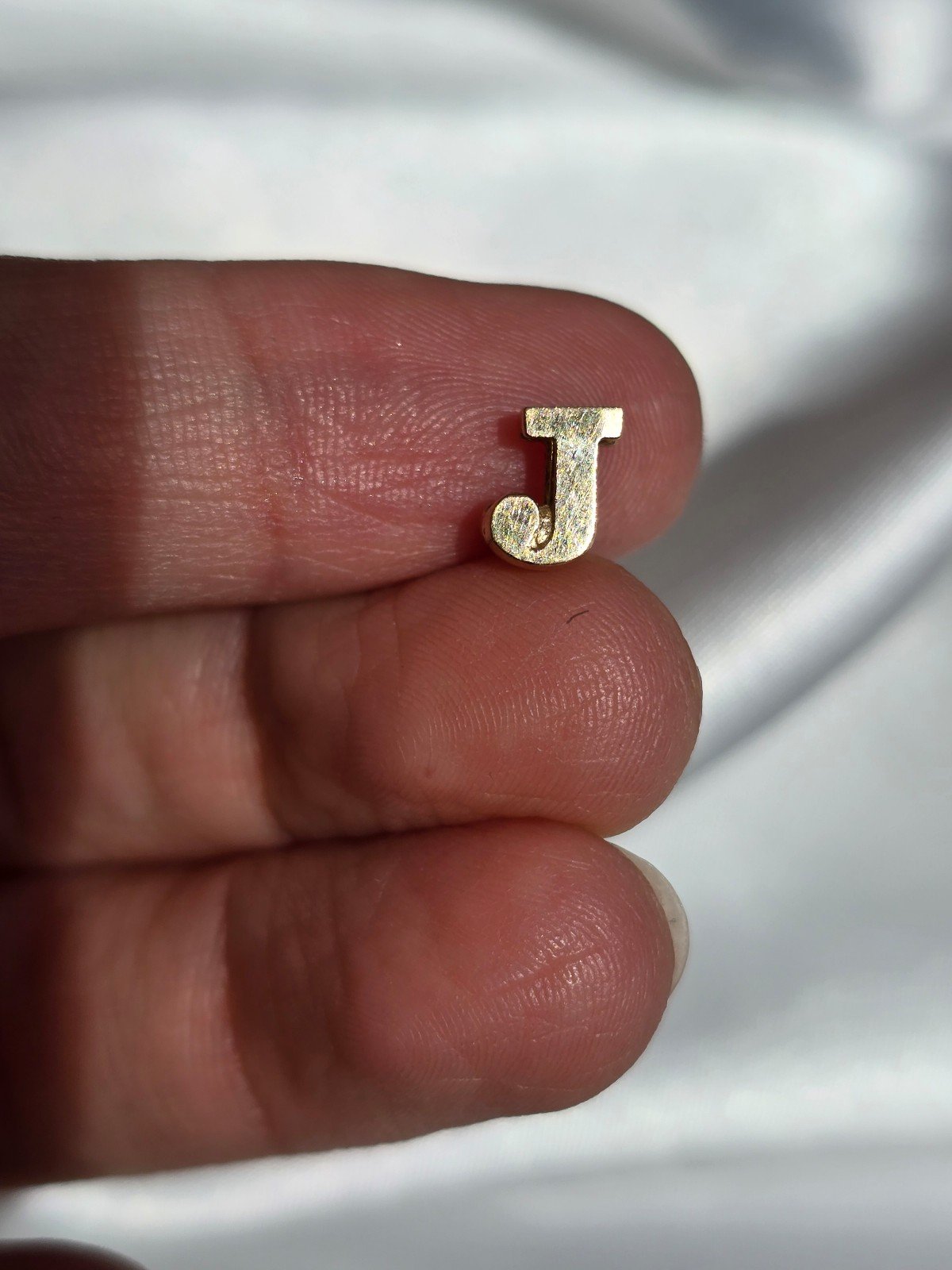 14k Solid Gold Initial J Block letter