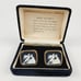 Rare Dante Incolay Stone cufflinks Roman God Apollo & Calliope Black White Gold
