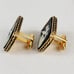 Rare Dante Incolay Stone cufflinks Roman God Apollo & Calliope Black White Gold