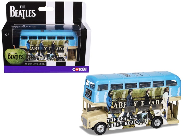 The Beatles London Double Decker Bus Abbey Road Blue and Beige Diecast Model
