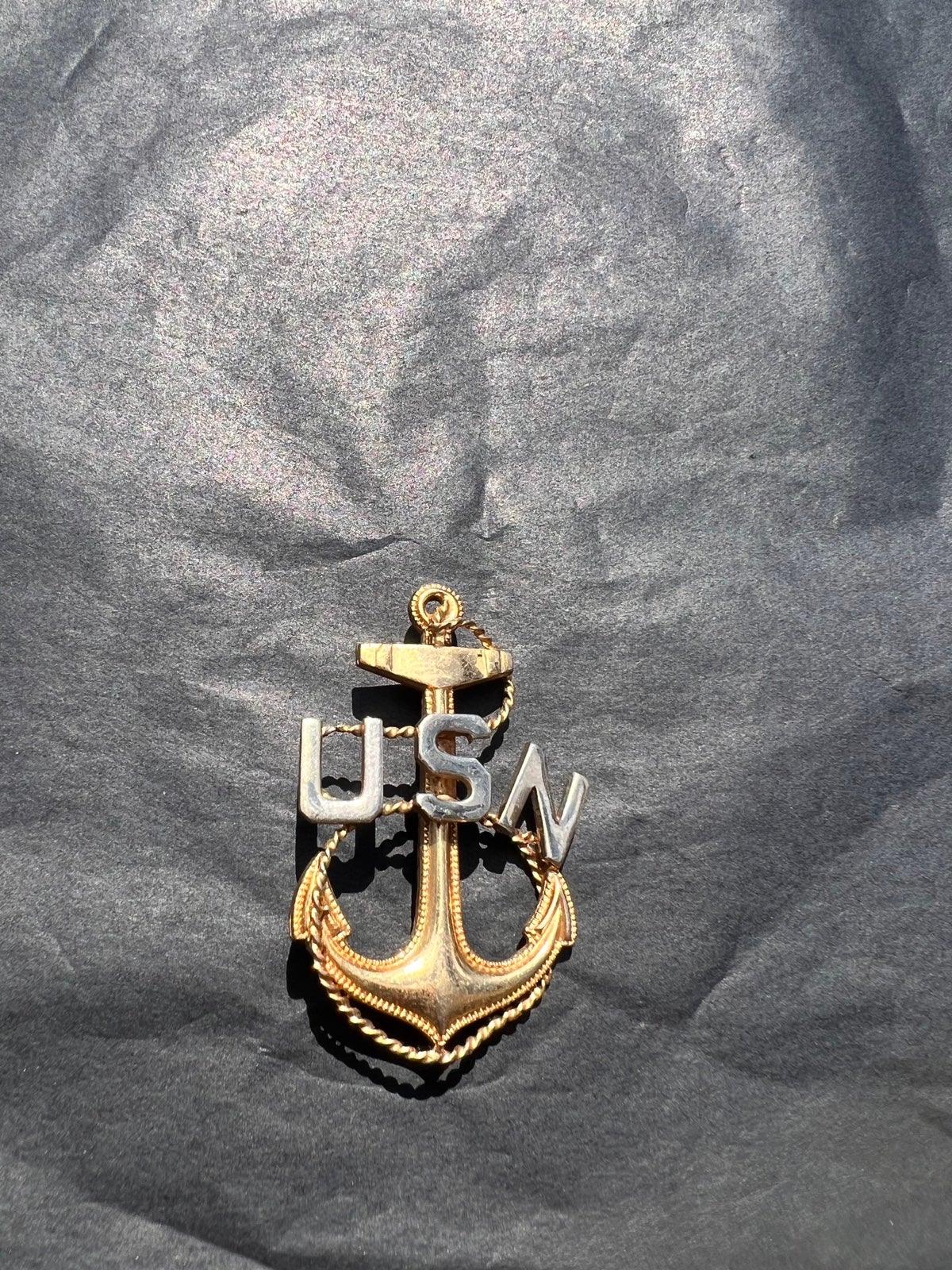 Rare WW1 US Navy CHIEF PETTY OFFICER CAP BADGE