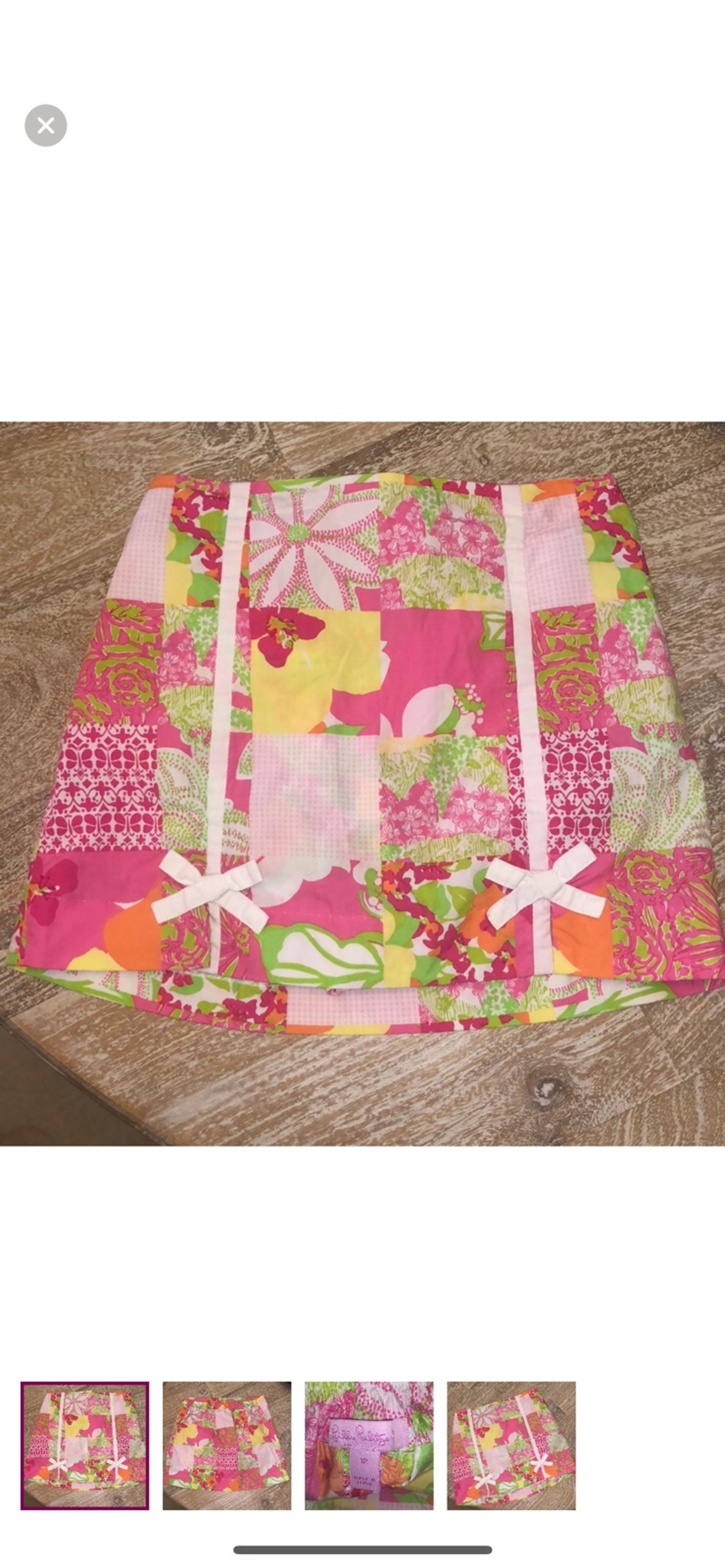 Lilly Pulitzer skort shorts skirt size 12 girls floral pink green