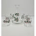 Vintage Indiana Glass Christmas Holly Berry Rocks Glasses/Punch Bowl 9 Pc Set
