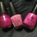 3 diffrent colors of pink polish
