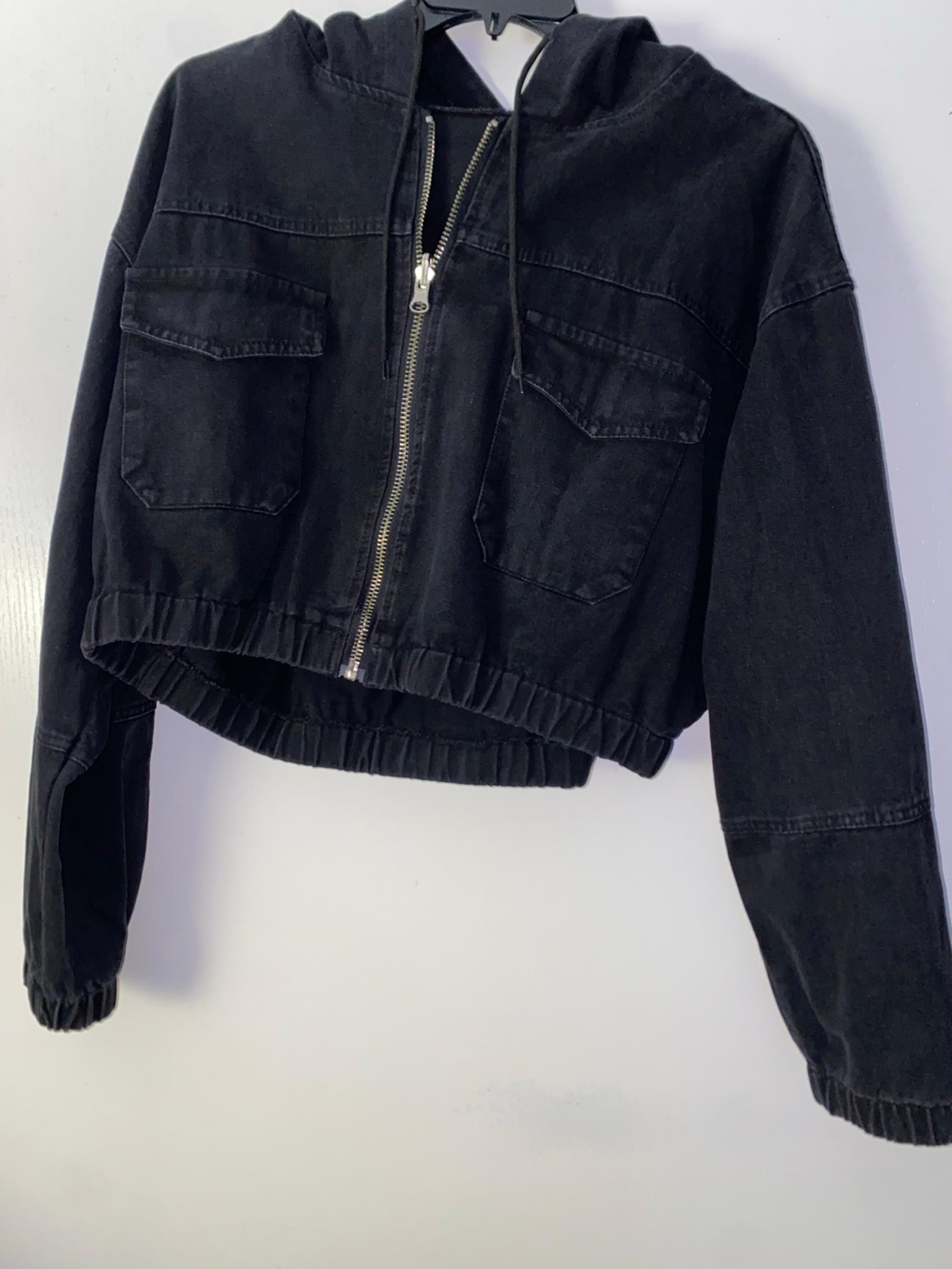 Shein Black Cropped Jean Jacket