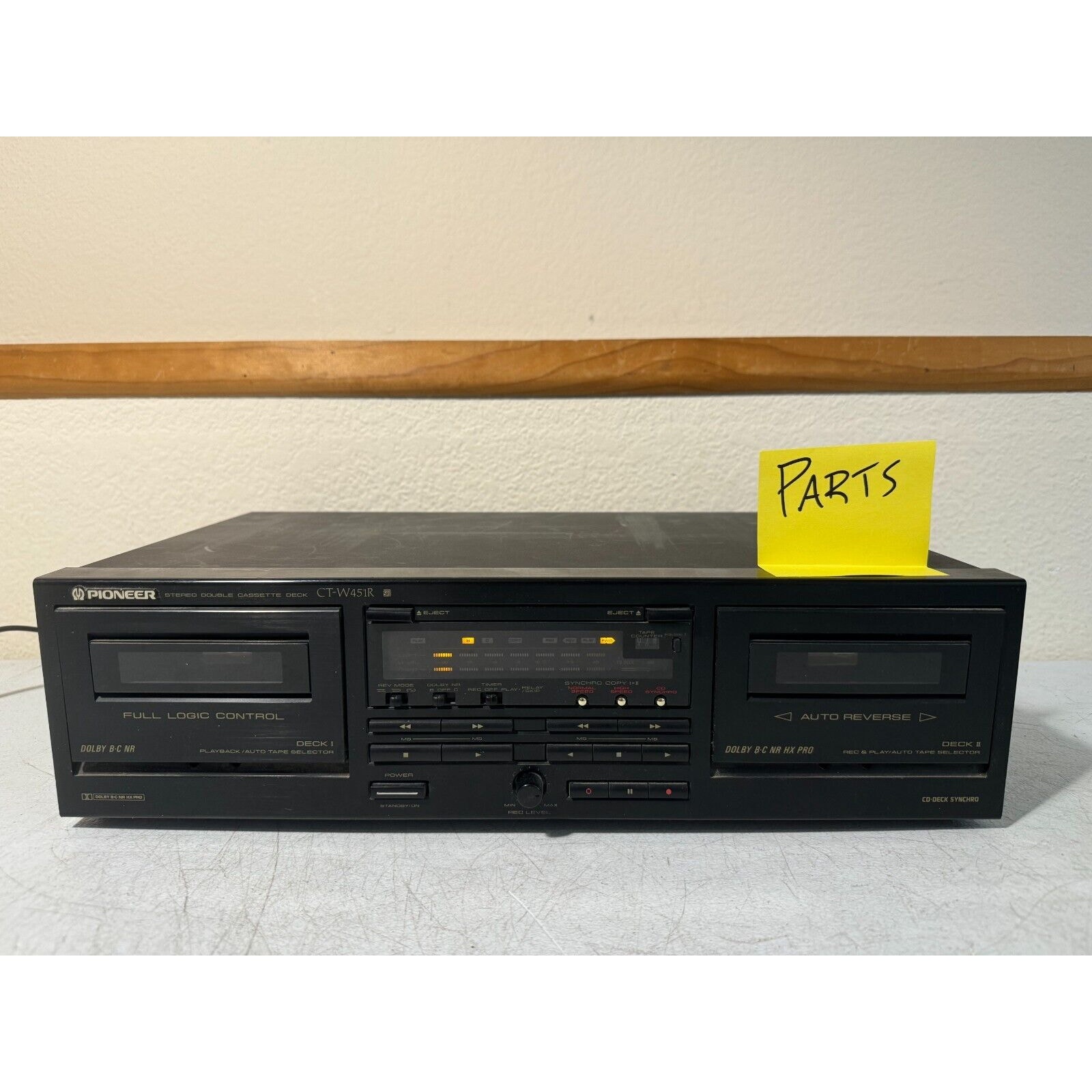 Pioneer CT-W451R Dual Cassette Deck HiFi Stereo Vintage Home Audio - PARTS