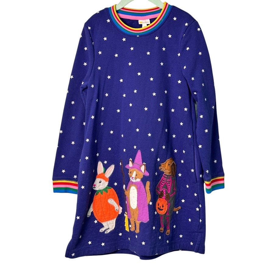 Mini Boden Halloween Applique Sweatshirt Dress