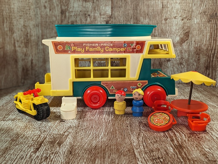 Vintage Fisher-Price Play Family Camper Set - 1970s Classic