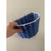 Blue Bicycle Storage Basket // Faux Wicker Woven Vinyl