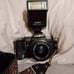 Minolta 7000 maxxum camara with lens and flash