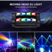 Seven Stars Moving Head DJ Light, 8 Beams Spider LED Stage Light, Master- 2 PACK