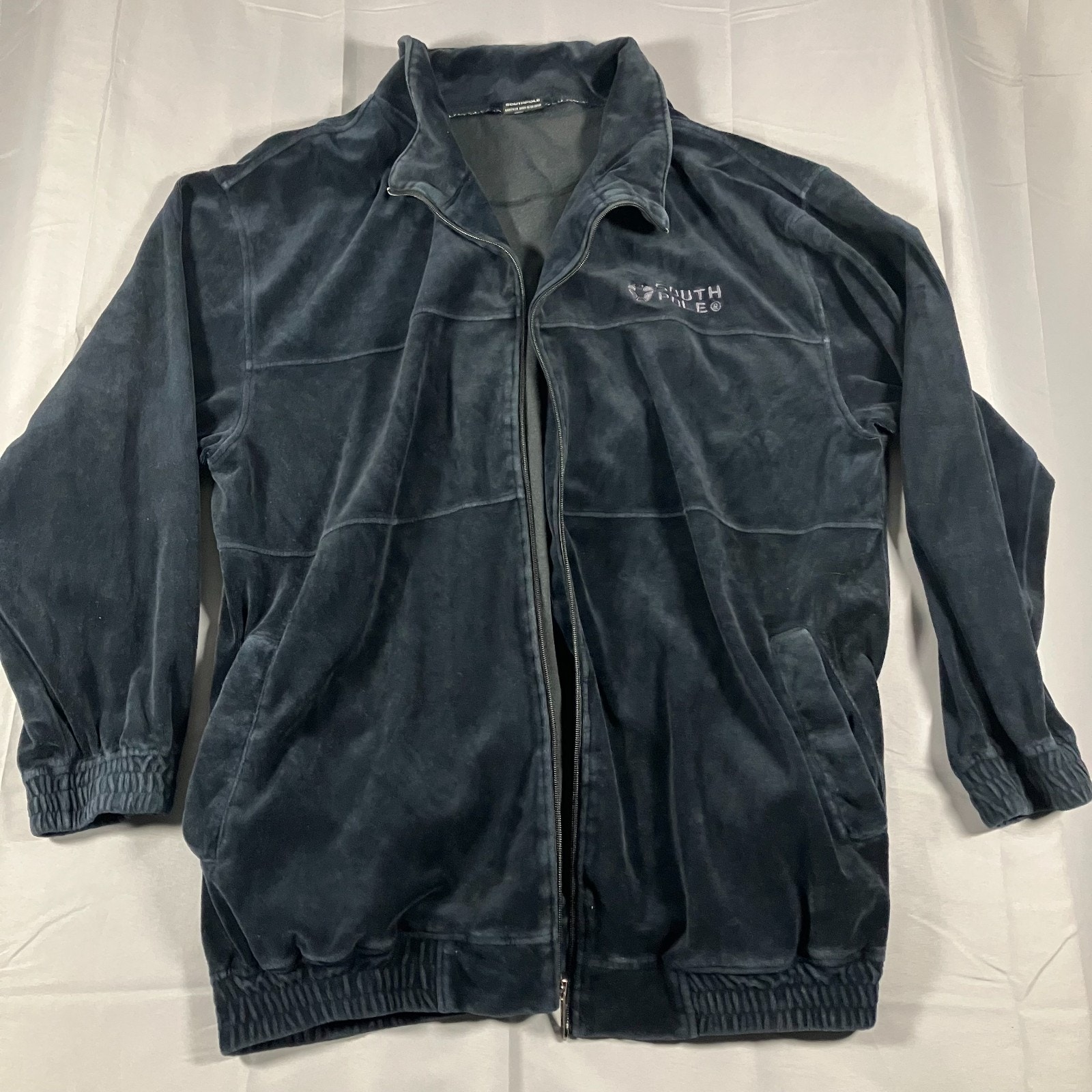Southpole Velour Track Jacket Men’s XXL Navy Blue Full-Zip Streetwear