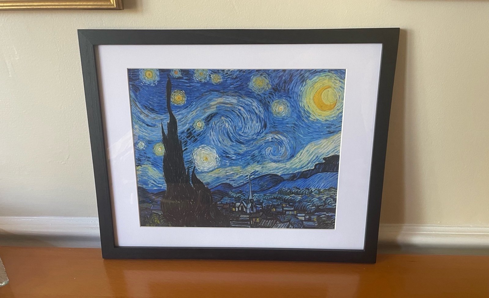 Vincent Van Gogh Starry Night Painting Framed Print 15x12 Wall Art Moon Stars