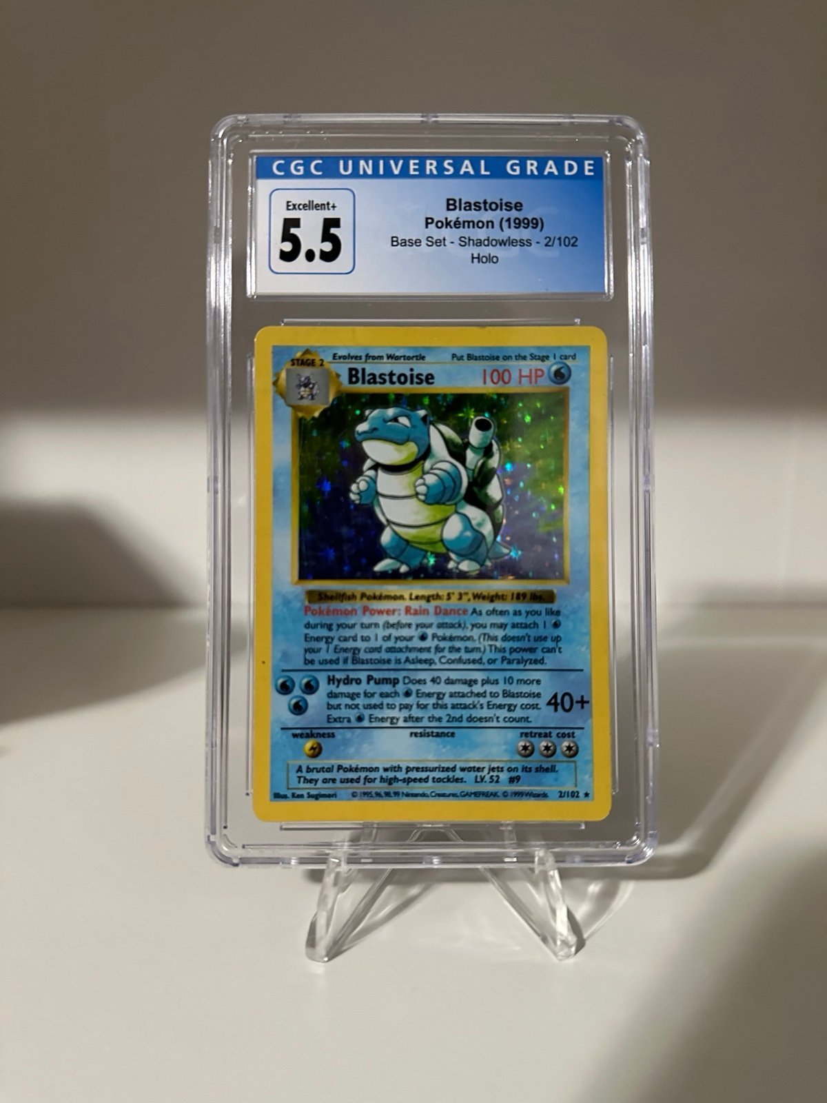 Shadowless Blastoise Holo CGC 5.5