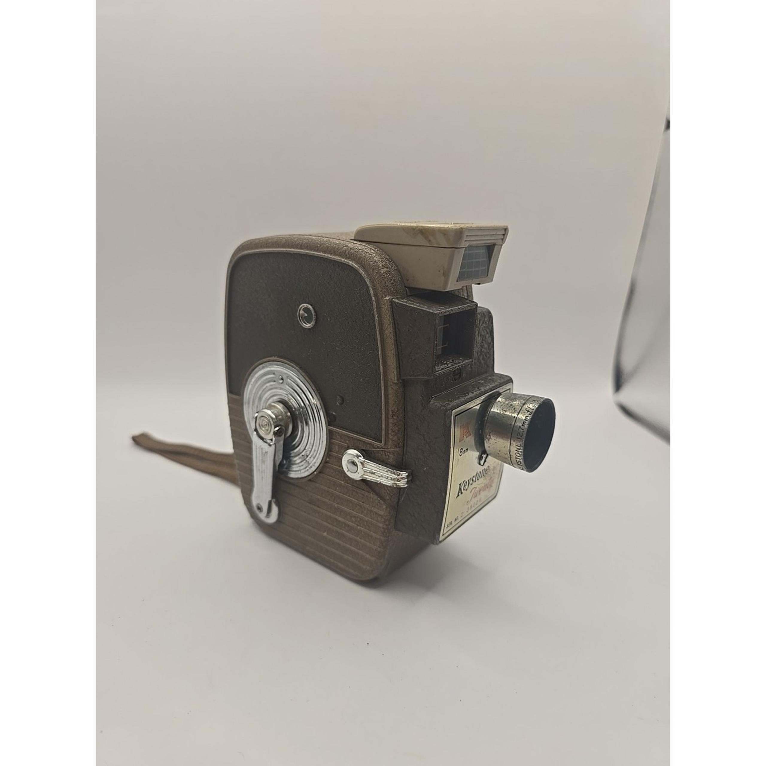 Keystone Twenty Vintage Wind-Up Movie/Motion 8mm Film Camera with Case & Film