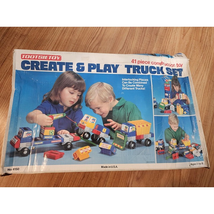 Vintage Tootsietoy Create and Play Truck Set 41 Piece Construction 4150