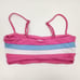 L*Space Rebel Stripe Bikini Top Pink Blue White Size Small NWT