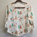 Serbin Sport Vintage Deadstock Beach Print 100% Cotton Blouse size Large