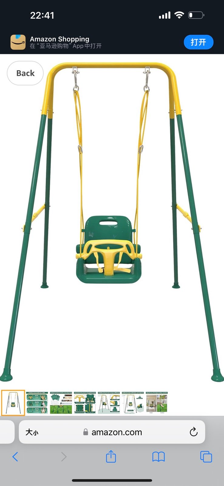 Multifunctional Toddler Swing with 4 Sandbags for Stability, Foldable Baby Swing