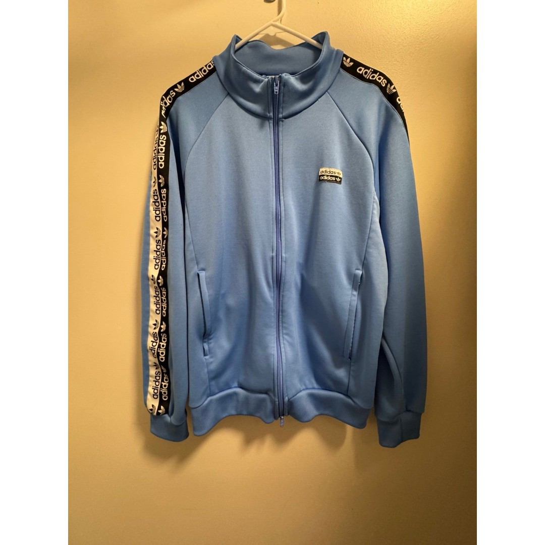 Adidas Originals Track Jacket Mens Large Blue Reveal Your Voice Taped