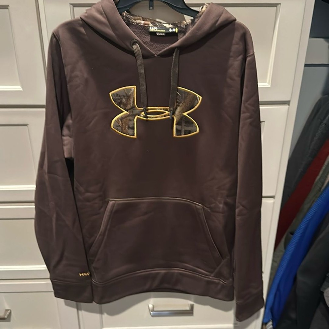 Under Armour Storm hooded brown/camo sweatshirt. Men’s Size L