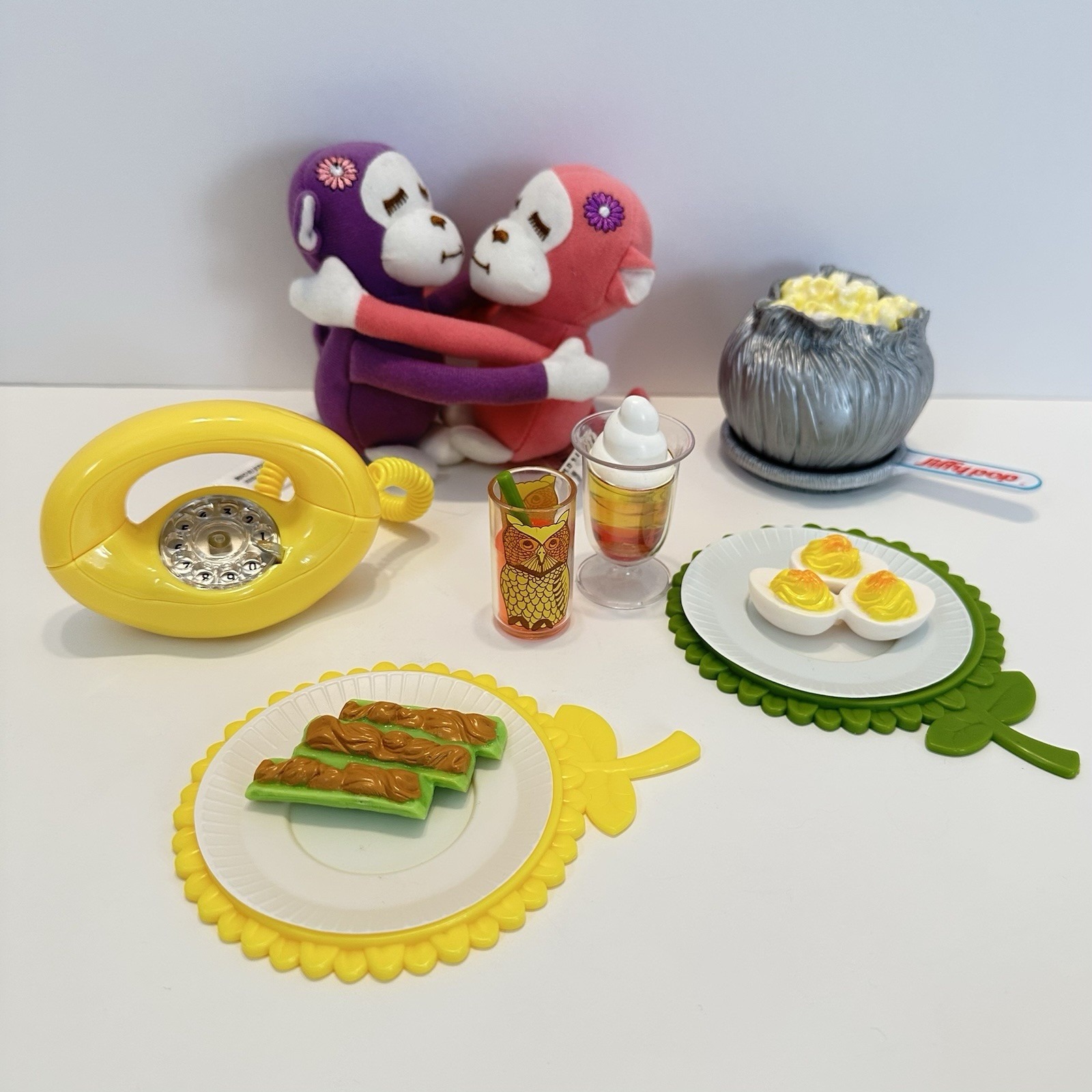 American Girl Julie's Snack Set Complete Rotary Phone Popcorn Monkeys Drinks