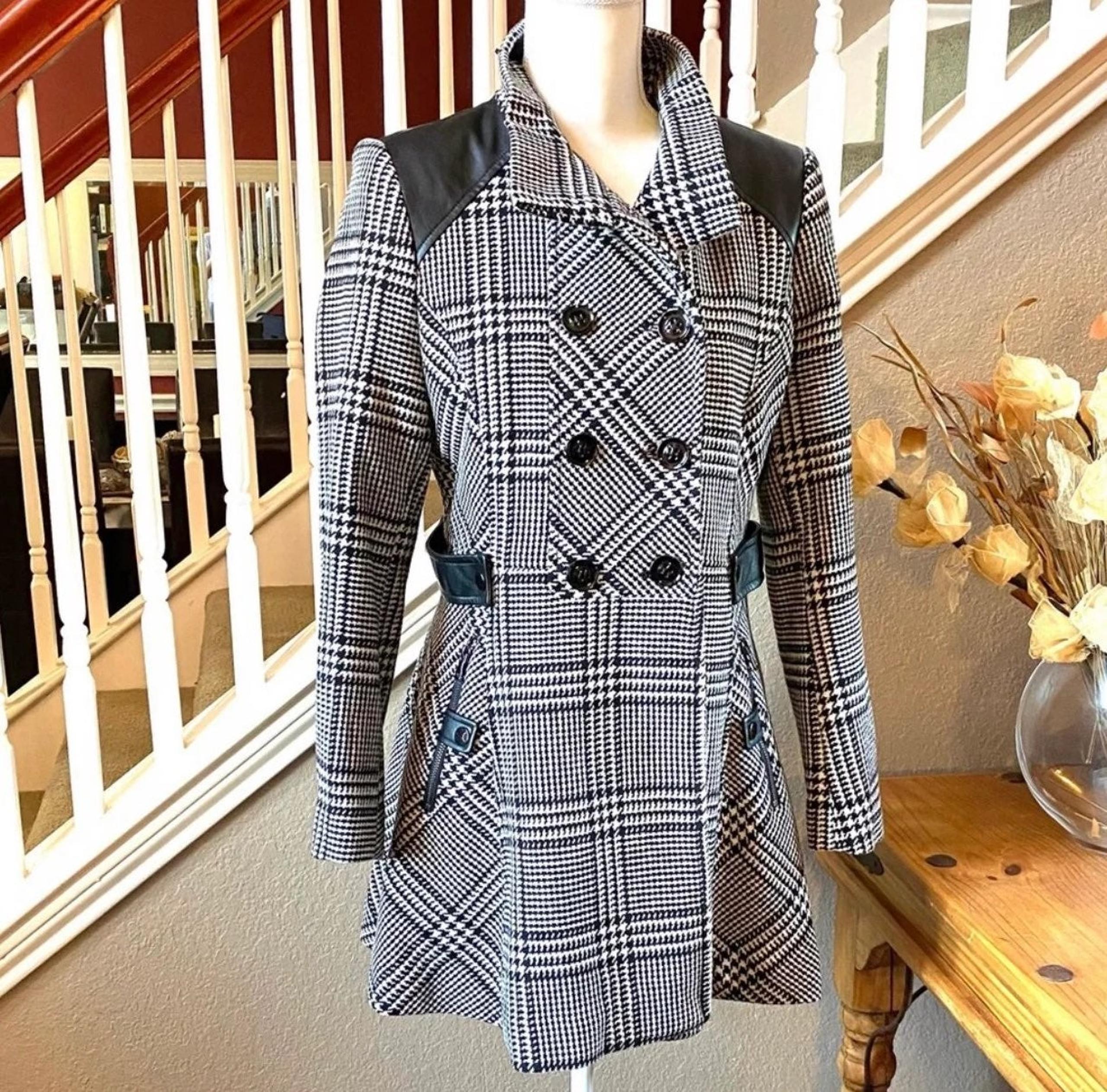 Plaid Wool Peacoat