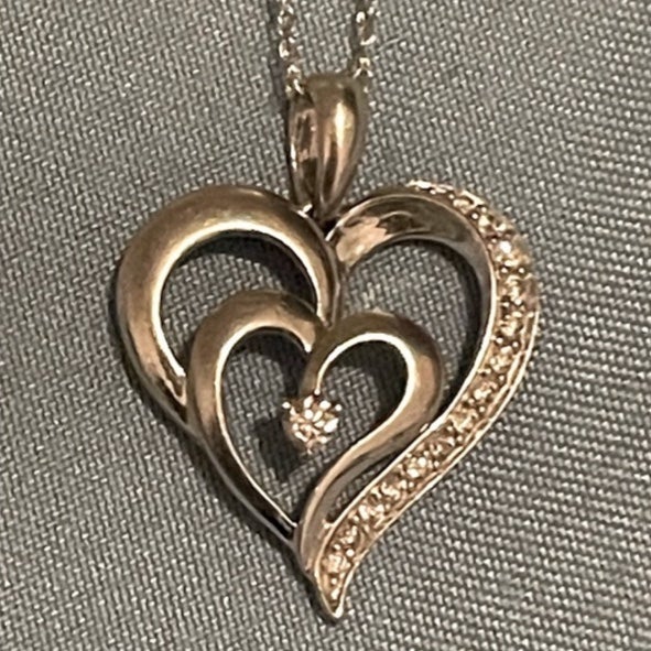 Diamond Double Heart Pendant